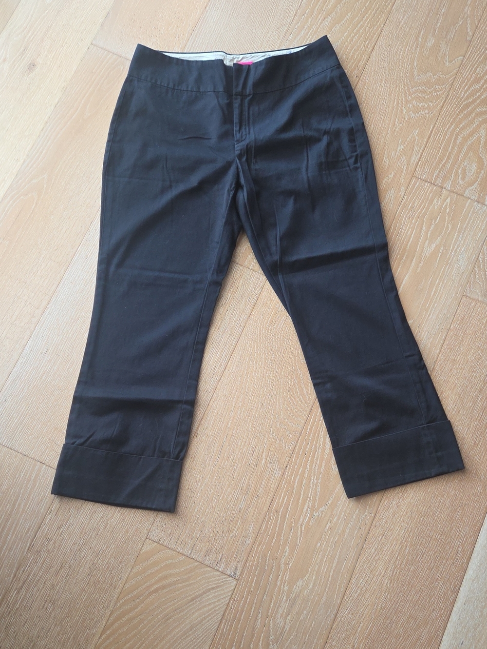 Banana Republic Black Cropped Ankle Pants with Cuffed Hem